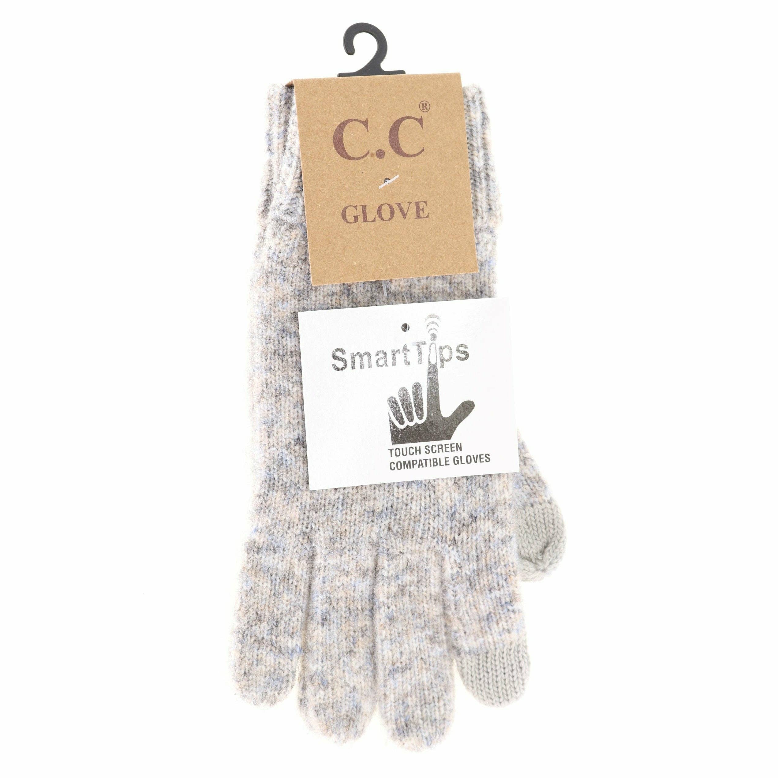 Soft Ribbed Knit Glove G2074P: Oatmeal Multi