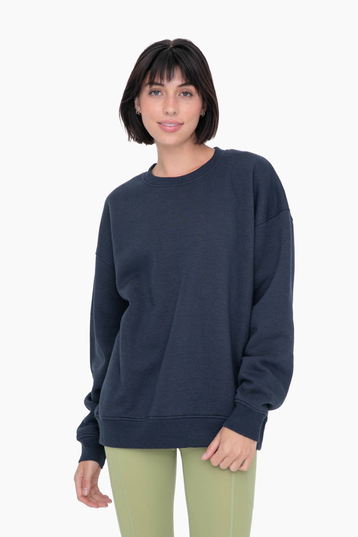 Oversized Fleece Sweatshirt: S:M:L (2:2:2) / HEATHER GREY