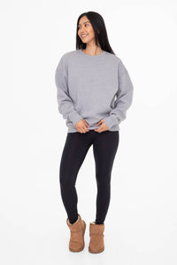 Oversized Fleece Sweatshirt: S:M:L (2:2:2) / HEATHER GREY