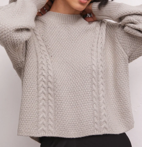 Eternal Metallic Cable Knit Sweater