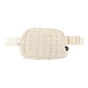 Quilted Puffer C.C Belt Bag BGS0064: Taupe
