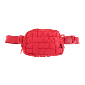 Quilted Puffer C.C Belt Bag BGS0064: Taupe