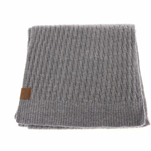 Solid Honey Comb Patterned Oblong C.C Scarf SF2079: Dk. Grey