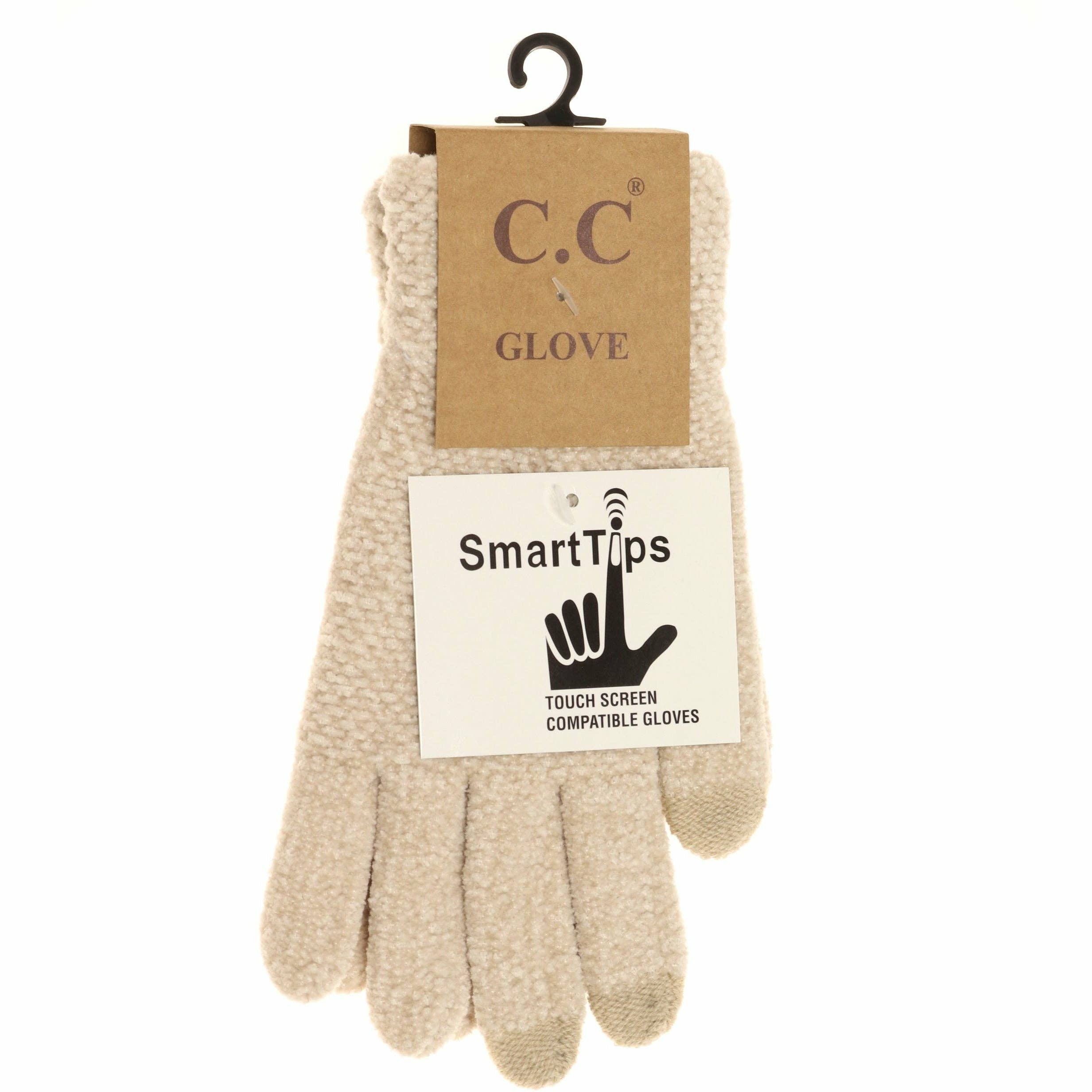 Chenille Gloves G9016: Beige