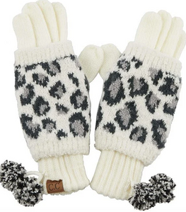 CC Leopard Knit Gloves