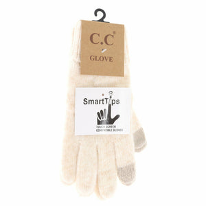 Soft Ribbed Knit Glove G2074P: Oatmeal Multi